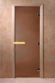 Дверь банная стекло DoorWood Бронза матовая190х70х8мм (Теплая ночь)