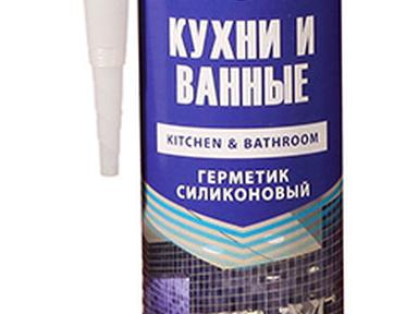 Герметик KRASS силикон для кухни и ванной бесцветный 300 мл