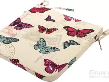 Подушка на стул цветная"Бабочки" 40*40см