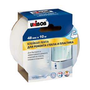 Скотч прозрачный UNIBOB д/стекла и пластика 48х10м