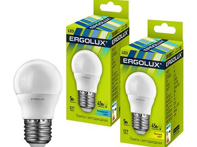 Лампа светод-ая Ergolux G45-7W-3000/Е27 шар 12143 Лампа светод-ая Ergolux G45-7W-3000/Е27 шар 12143