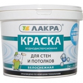 Краска в/д д/стен и потолков белоснежый 14кг (Лакра) Краска в/д д/стен и потолков белоснежый 14кг (Лакра)