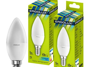 Лампа светод-ая Ergolux С35-7W-4500/Е14 свеча 12135 Лампа светод-ая Ergolux С35-7W-4500/Е14 свеча 12135