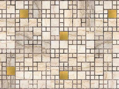 ПВХ панель Мозаика мрамор с золотом (955х480мм)