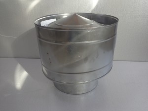 Оголовок ф200х130мм н/ж 0,5/0,5мм с дефлектором Оголовок ф200х130мм н/ж 0,5/0,5мм с дефлектором