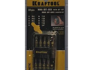 Набор биты KRAFTOOL с магнитным адаптером 10 предметов 26130-Н10 (Германия)