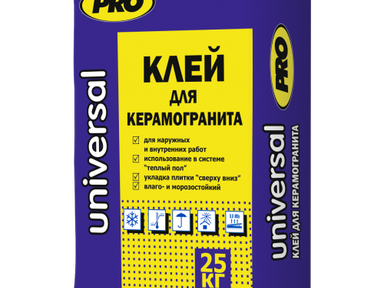 Клей для керамогранита "UNIVERSAL" 25 кг Клей для керамогранита "UNIVERSAL" 25 кг