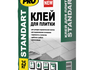 Клей для плитки "PRO" Стандарт 25 кг Клей для плитки "PRO" Стандарт 25 кг