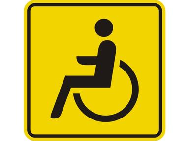 Знак наклейка "Инвалид " 150*150 мм 56-0072
