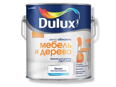 Краска DULUX акрил дерево и мебель 2 л белая Краска DULUX акрил дерево и мебель 2 л белая