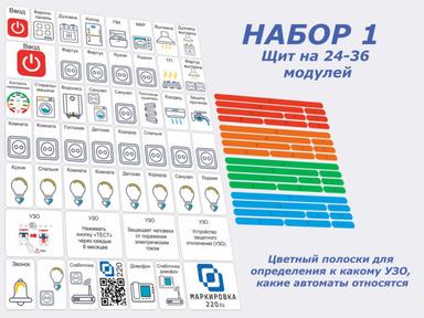 Маркировка220 д/электрических щитов до 48 мод.Набор наклеек на электрощит EL-Pro