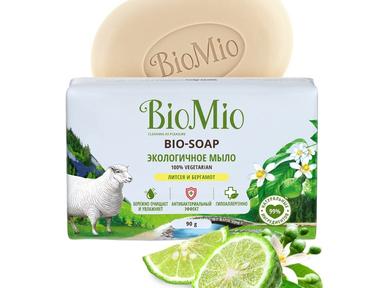 Мыло туалетное"BIO-SOAP"90г BioMio(литсея.бергамот)