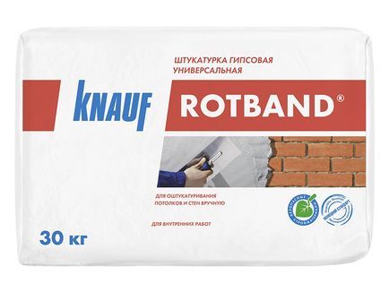 Ротбанд KNAUF cухая гипс.смесь 30 кг слой 10мм Ротбанд KNAUF cухая гипс.смесь 30 кг слой 10мм