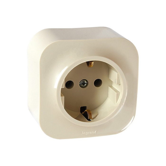 Розетка Legrand Quteo 1-м.о/у с з/к крем.782241 Розетка Legrand Quteo 1-м.о/у с з/к крем.782241