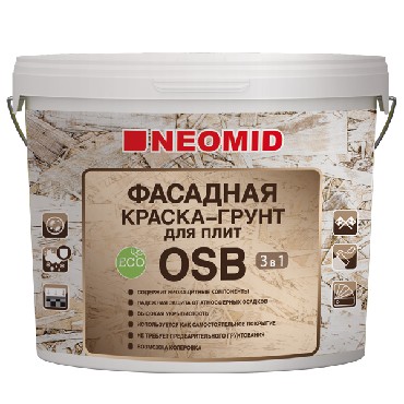 Краска для дерева Неомид+грунт д/OSB 14кг Краска для дерева Неомид+грунт д/OSB 14кг