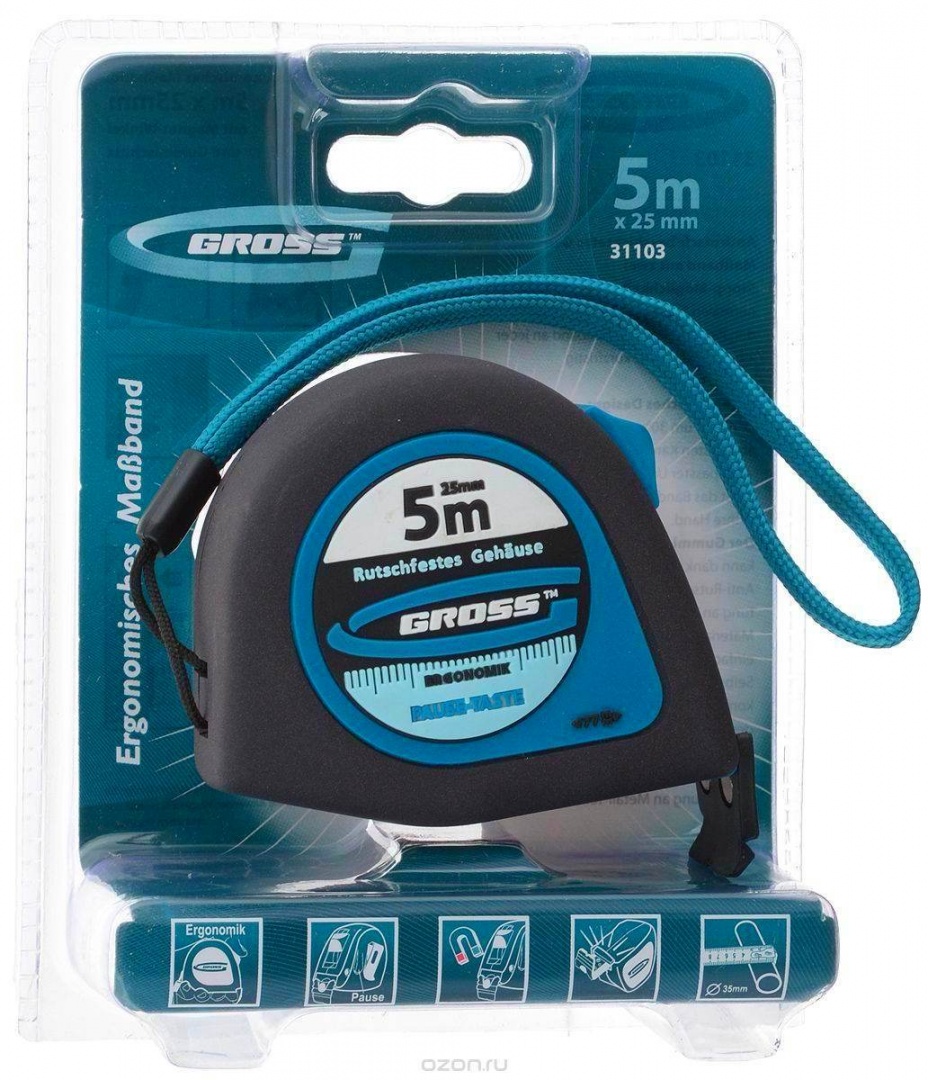 Рулетка 5м х 25мм(магнит) GROSS Рулетка 5м х 25мм(магнит) GROSS