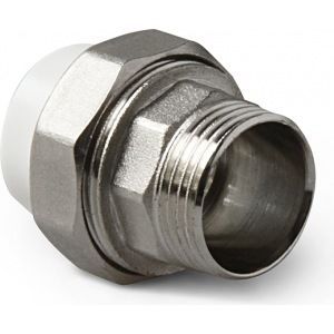 П-Муфта разъем ф25х1/2" нар.р.белая TEBO П-Муфта разъем ф25х1/2" нар.р.белая TEBO