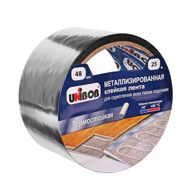 Скотч металлизированный UNIBOB д/подложек 48х25м Скотч металлизированный UNIBOB д/подложек 48х25м