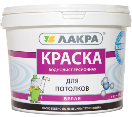 Краска в/д д/потолков 14кг белый (Лакра) Краска в/д д/потолков 14кг белый (Лакра)
