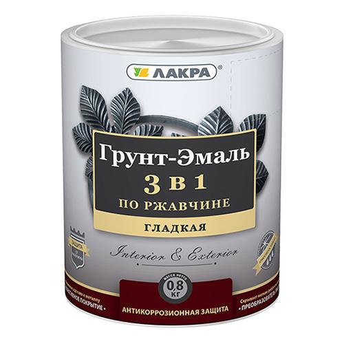 Грунт-эмаль по ржавчине 0,8 кг красно-коричневый Лакра Грунт-эмаль по ржавчине 0,8 кг красно-коричневый Лакра