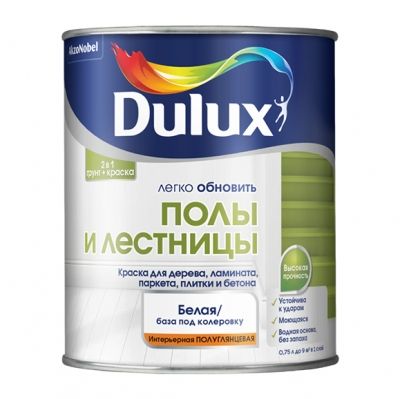 Эмаль для пола DULUX 2л п/глянец белая база BW Эмаль для пола DULUX 2л п/глянец белая база BW