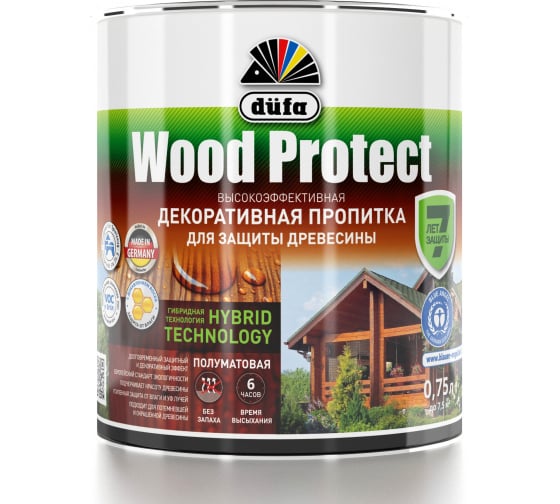 Пропитка Дюфа Wood Protect 0,75л белый д/защиты древесины Пропитка Дюфа Wood Protect 0,75л белый д/защиты древесины