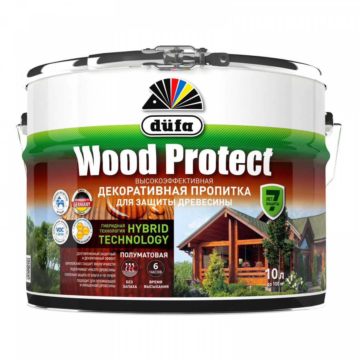 Пропитка Дюфа Wood Protect 10л белый д/защиты древесины Пропитка Дюфа Wood Protect 10л белый д/защиты древесины