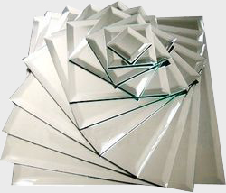 Плитка квадратная зеркальная серебряная с фацетом 10мм КЗС1-01 - 180х180 мм