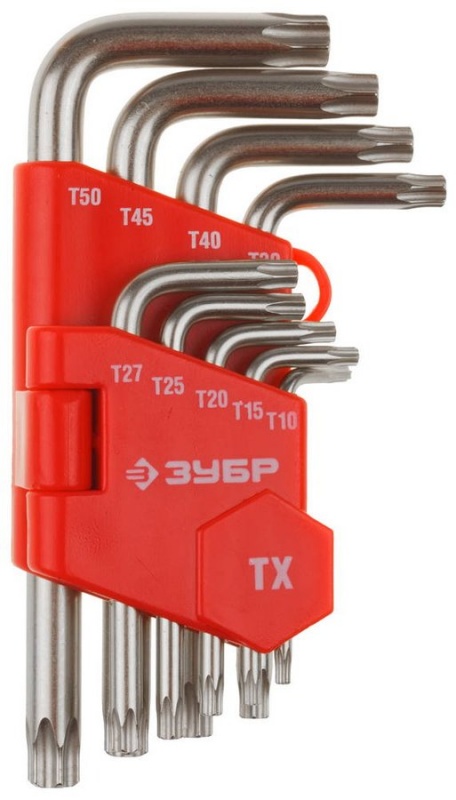Набор  ключи имбусовые короткие TORX T10-T50 (9шт)