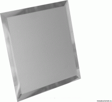 Плитка квадратная зеркальная серебряная с фацетом 10мм КЗС1-03 - 25х25