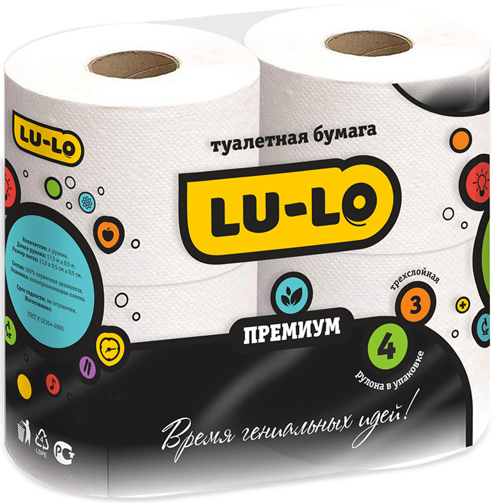 Туалетная бумага Lu Lo Премиум 3 сл