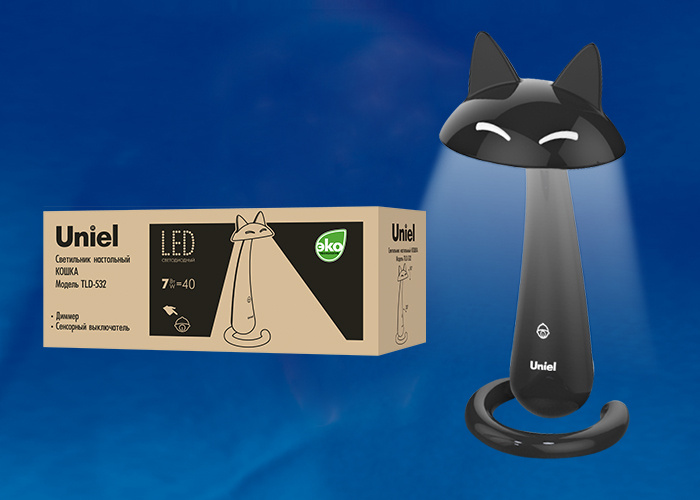 Светильник настольный «Кошка»TLD-532 Black/LED/360Lm/4500K/Dimmer