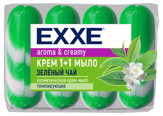 Крем-мыло"Зеленый Чай" 90г уп.4шт EXXE